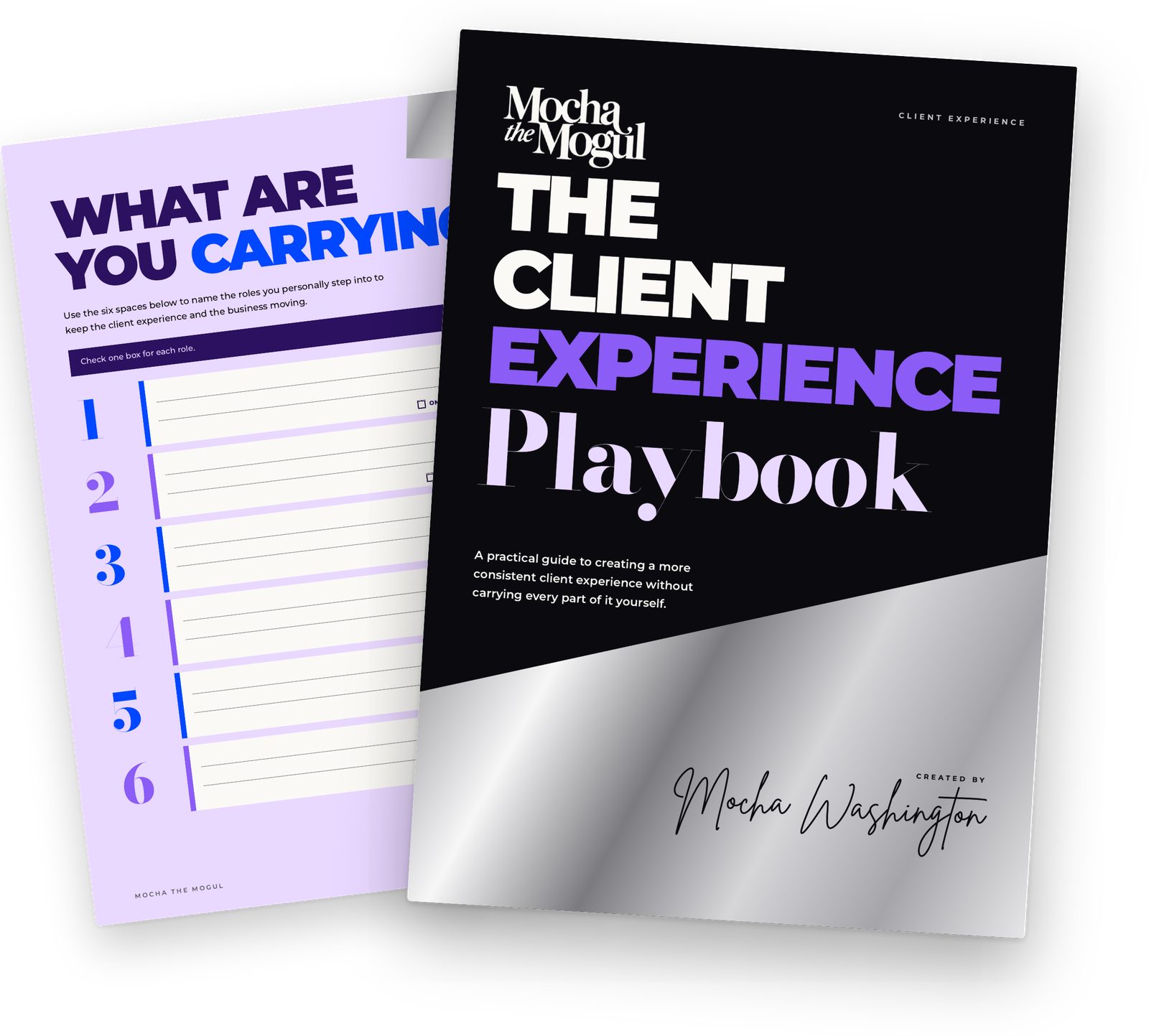 The Client Experience Playbook, cover and an inside page
